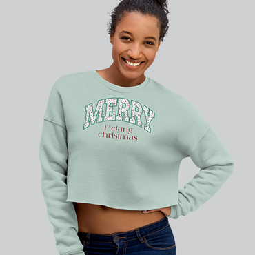 Merry F*cking Christmas Women's Crop Crewneck