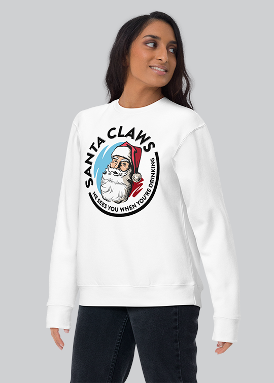 Santa Claws Womens Crewneck Sweatshirt